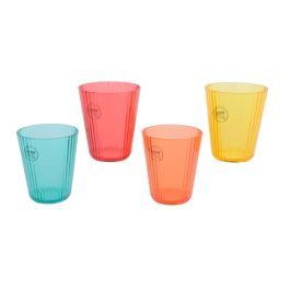 Kitchen Goods & More Vaso reutilizable de rayas en relieve, 300 ml, Ø8.5 x 10 cm, plástico, colores surtidos, pack de 4 unidades, no apto para lavavajillas Precio: 6.50000021. SKU: B1GXQBPX5Z