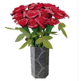 Educa 20139 Kit de Manualidad Ramo 12 Rosas Rojas de Papel Arte Floral, sin Pegamento ni Tijeras, Decorativo, Sostenible, +6 años