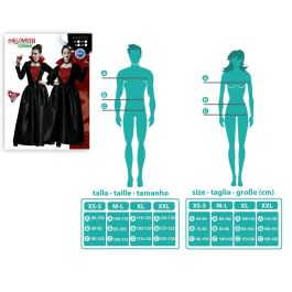 Disfraz Vampiresa Negra Con Escote Rojo Para Mujer Adulta XL Halloween