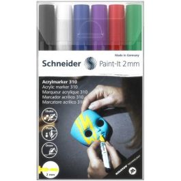 Marcador Acrylic Schneider Paint-It 310 Conico (2 Mm) Estuche De 6 (Negro, Blanco, Azul, Violeta, Rojo, Verde) Precio: 16.78999993. SKU: B1833Z7HKA