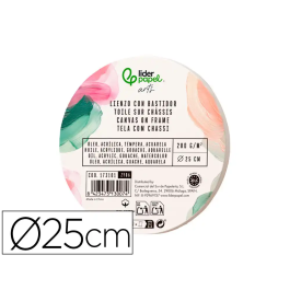 Liderpapel Bastidor Redondo Lienzo Algodón 100% Grapado Parte Trasera Borde Madera 25 cm Gramaje 280g/m2 Precio: 5.2998. SKU: B1D6BYYG74