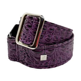 GETM Correa Guitarra Bajo Aussie Gator Passion Orchid Ajustable 165cm Polipiel Nailon Piel