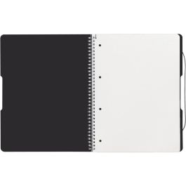Herlitz 11293073 Spiralblock "to go" Cuaderno A4, 80 Hojas, 80g/m², Tapa de Plástico PP, Color Negro Opaco