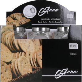 Tarro de vidrio Anna 600 ml con 2 posiciones (24 Unidades) Tarro de vidrio Anna 600 ml con 2 posiciones (24 Unidades)