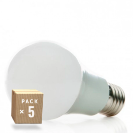 Pack 5 Bombillas LED E27 7W 589Lm 2700ºK 40.000H [HO-ED-B3-E27-7W-WW-PK5-AP]