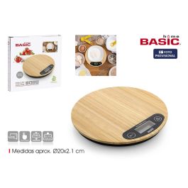Inde Báscula Cocina Digital Redonda Bambú 5Kg Basic Home Precio: 62.79000002. SKU: B1EBH5739T