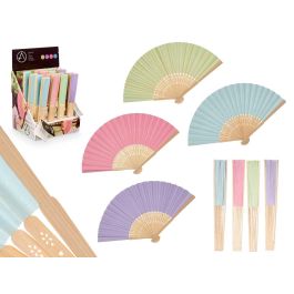 Arte Regal Abanico de Bambú y Papel, Colores Azul, Morado, Rosa, Verde, 21 cm Alto, 36 cm Abierto (24 Unidades) Precio: 22.88999955. SKU: B1KPADEJBZ