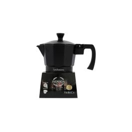 Bidasoa Cafetera Tribeca 3 Tazas Aluminio y Acero Negro Apta Inducción, Gas, Eléctrica y Vitrocerámica