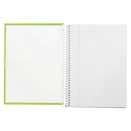 Cuaderno Espiral Liderpapel A4 Crafty Tapa Forrada 80H 90 gr Cuadro 4 mm Con Margen Color Verde 5 unidades