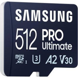 Samsung MB-MY512SA/WW Tarjeta de Memoria microSDXC Pro Ultimate 512GB 200MB/s Lectura 130MB/s Escritura UHS-I U3 V30 A2 con Adaptador SD