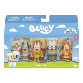MOOSE 18916 Pack 4 Figuras Let'S Play Chef Bluey, Bingo, Bandt y Chill de la familia de Bluey para +3 años