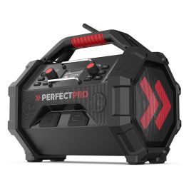 PerfectPro ROCKTAGON Radio de obra digital 30W DAB+ FM Bluetooth 5.2 IP65, 4 altavoces, compatible baterías 18V Bosch Makita DeWalt Milwaukee, USB, Negro/Rojo Precio: 270.4108. SKU: B1J42QFNP3