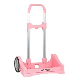 Safta Carro Portamochilas Evolution P.176C Trolley Rosa Palo - Ruedas silenciosas, bandeja antirozaduras, sistema universal