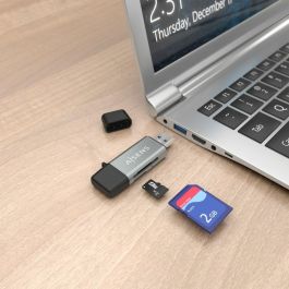 AISENS ASCR-2AC11-GR Lector de Tarjetas USB 3.2 Gen 1 (3.1 Gen 1) Type-A/Type-C para SD/Micro SD/MMC Gris