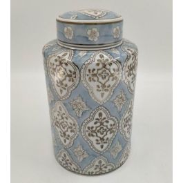 DKD Home Decor Jarrón Árabe Azima de Porcelana Hecho a mano, Beige Azul, 18x30x18 cm Precio: 18.48396. SKU: S3021731