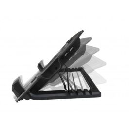 Ewent EW1258 Base de Enfriamiento Plegable para Portátil 17" con Ventilador Silencioso 1000 RPM, 2x USB, Multiángulo - Negro