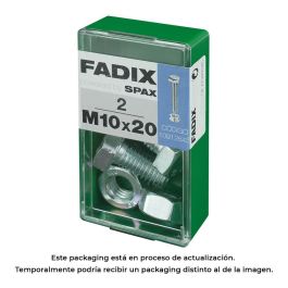 Fadix 10912643 Tornillo Métrica + Tuerca Hexagonal Acero Cincado M 10x20mm Caja 2 Unidades Precio: 2.50000036. SKU: S7913741