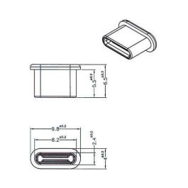 DeLOCK 64014 Protector Antiestático para USB-C Hembra, 10 Unidades, Negro