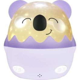 Bigben Interactive BIG1722427343201 Luz Nocturna Musical Inalámbrica Koala Proyección 360°, 13 Películas, 8 Melodías, Mando a Distancia, Batería USB-C