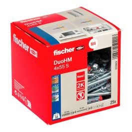 Fischer Taco Duo HM Ø4x55mm + Tornillo Ø8x55mm, anclaje universal para pladur, caja 25 unidades