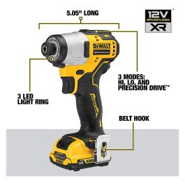 Dewalt DCF801D2 Atornillador de Impacto 12V 2.0Ah Profesional