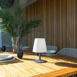 Lumisky Lámpara de Mesa LED Inalámbrica Standy Mini Rock, 25 cm Gris y Blanco, IP44, Intensidad Variable, 8h Autonomía