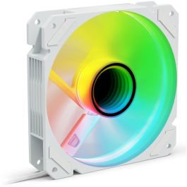 Sharkoon SHARK Mirror RGB PWM REVERSE Ventilador de 120mm Blanco, Iluminación RGB, 500-1500 RPM, para PC