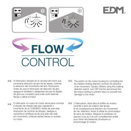 Edm Ventilador de Techo Caribe Cromado Ø102cm 50W con Luz