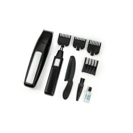 Jocca 1439 Kit Barba 5 en 1 con 4 Peines - Negro y Acero Inoxidable