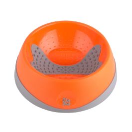 Lickimat Oh Bowl Bol Rígido para Perro M Naranja - Reduce Estrés, Ansiedad, Favorece Alimentación Lenta y Mejora Digestión