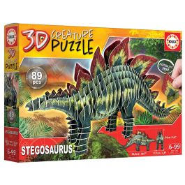 Educa Puzzle 3D Stegosaurus 19184 - Criatura Realista de Cartón de 52,5 cm, 89 Piezas para +6 Años