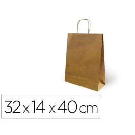 Bolsa Kraft Basika Natural Reciclado 90 gr Asa Retorcida Tamaño -'L-' 320x140X400 mm 250 unidades