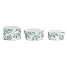 Tabla Aperitivo Tropical DKD Home Decor Verde Blanco 18 x 1 x 18 cm Set de 4