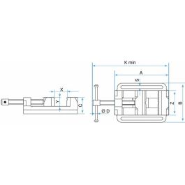 Mordaza de banco KANCA 19,4 x 15,7 x 6,5 cm Taladro