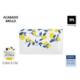 Bandeja Melamina Brillo Lemon 25x15x2 cm La Mediterranea (12 Unidades) Precio: 33.4999995. SKU: B1GYDS2HG2