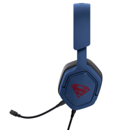 Trust GXT492SM Carus Auriculares gaming multiplataforma con diseño Superman, circumaurales, micrófono extraíble