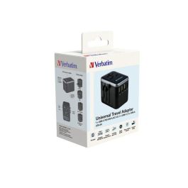 Verbatim UTA-04 Adaptador de Viaje Universal 61W PD QC 3.0, 5 Puertos USB (2xUSB-C, 3xUSB-A), Carga 6-en-1 para 180+ Países