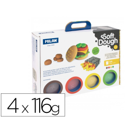 Milan Pasta de modelar Soft Dough Casa de las Hamburguesas con herramientas, maletín con 4 botes de colores Precio: 14.49999991. SKU: S8413289
