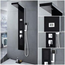 ROUSSEAU ROU3047404021894 Columna de Ducha de Hidromasaje Negra Torquay con Pantalla LED ROUSSEAU ROU3047404021894 Columna de Ducha de Hidromasaje Negra Torquay con Pantalla LED