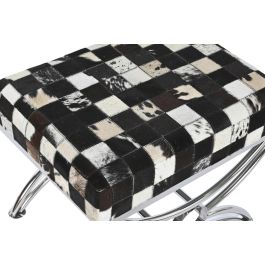 DKD Home Decor Descalzadora Colonial Marron Oscuro Crema Acero Piel 40 x 43 x 53 cm