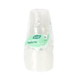 Set de 15 vasos transparentes 330 cc Algon (24 Unidades) Set de 15 vasos transparentes 330 cc Algon (24 Unidades)
