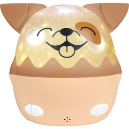 Bigben Interactive BIG1722427113882 Luz Nocturna Musical Inalámbrica Perro con Proyección 360°, 13 Películas, 8 Melodías, Mando a Distancia, Batería USB-C