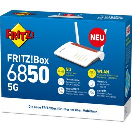 AVM 6850 5G Router Wi-Fi 5 Doble Banda AC1700 Gigabit Ethernet para Redes Móviles 3G/4G/5G