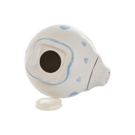 DKD Home Decor Hucha Infantil con Diseño de Cerdo de Dolomita, Azul, Rosa y Blanco Surtido (2 Unidades) 15 x 13 x 12 cm
