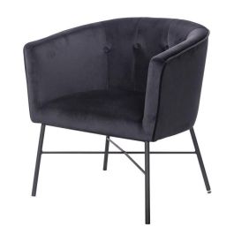 Sillón ELIOTT - con patas de metal - Terciopelo negro - L 68 x P 59 x H 72 cm Precio: 91.50000035. SKU: B1BV23RRCA