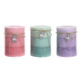 DKD Home Decor Vela de Cera Set 3 Unidades Marrón Verde 14.5x14.5x20 cm Colección Básicos 3kg 155h