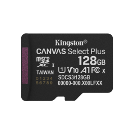 Kingston SDCS3/128GB Tarjeta microSDXC Canvas Select Plus 128GB 150MB/s A1 V10 U1 para Android con Adaptador SD Kingston SDCS3/128GB Tarjeta microSDXC Canvas Select Plus 128GB 150MB/s A1 V10 U1 para Android con Adaptador SD