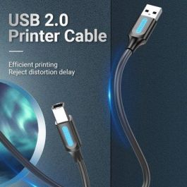 Cable USB 2.0 Impresora Vention COQBG/ USB Tipo-B Macho - USB Macho/ 480Mbps/ 1.5m/ Negro