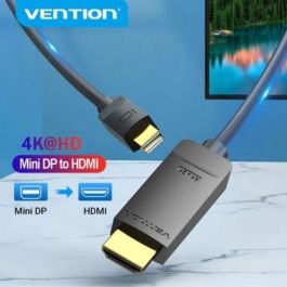 Cable Conversor Vention HAHBH/ Mini Displayport Macho - HDMI Macho/ 2m/ Negro