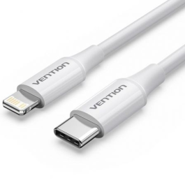 Cable USB 2.0 Tipo-C Lightning Vention LAJWF/ USB Tipo-C Macho - Lightning Macho/ Hasta 27W/ 480Mbps/ 1m/ Blanco Precio: 6.50000021. SKU: B133PVN6J5